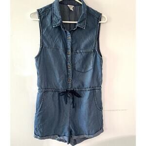 Forever 21 Romper Women's Small Denim Chambray Sleeveless One Piece Lightweight